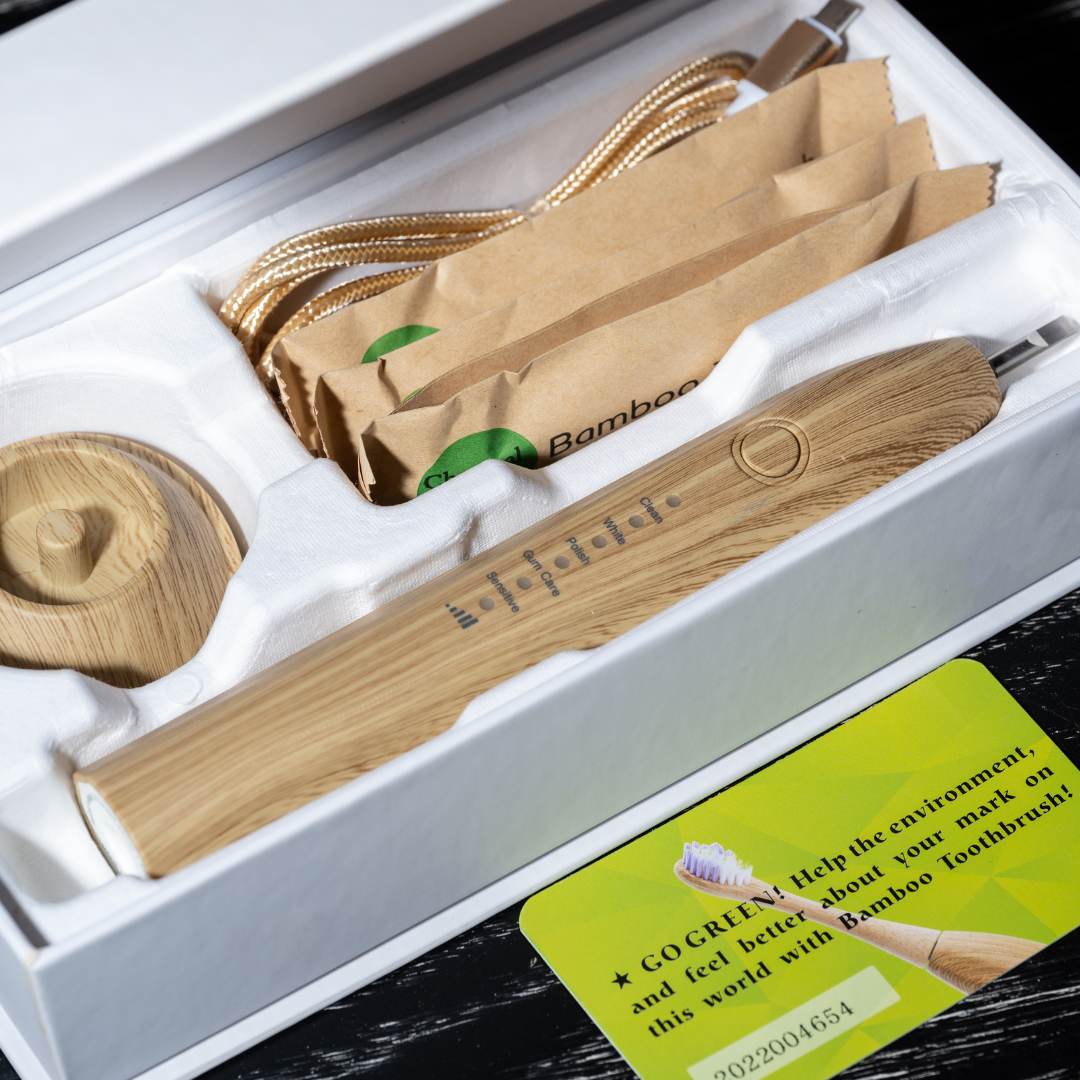 Jourenwi™️ ADULTS Electric Bamboo Toothbrush | Free Whitening charcoal + Free delivery